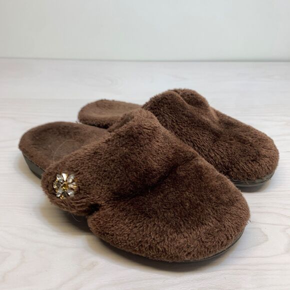 Vionic Womens 8 brown Gemma Soft Mule Slippers Orthotic Comfort - Picture 1 of 10
